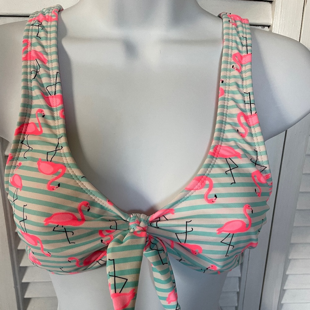 Flamingo Print Bikini Top Size Medium